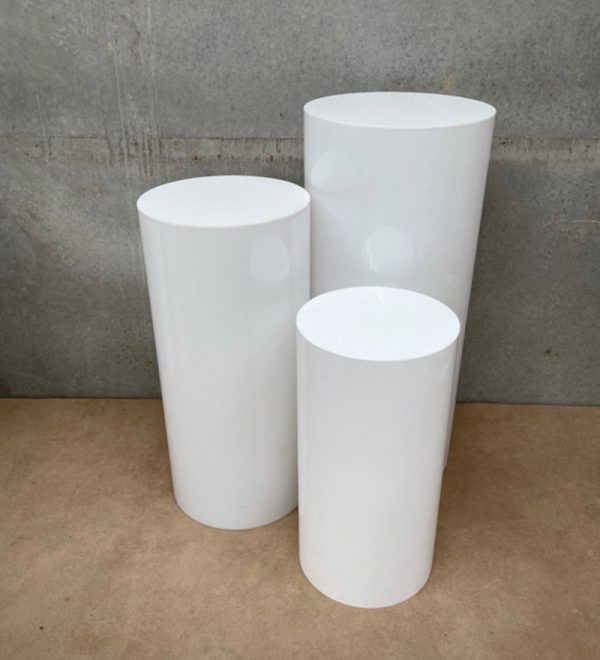 White Metal Pedestal Plinth Accent Tables '18X36'