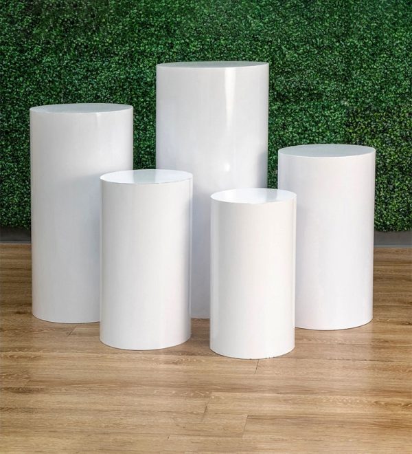 White Cylinder Pedestal Plinth Pillar 20x36