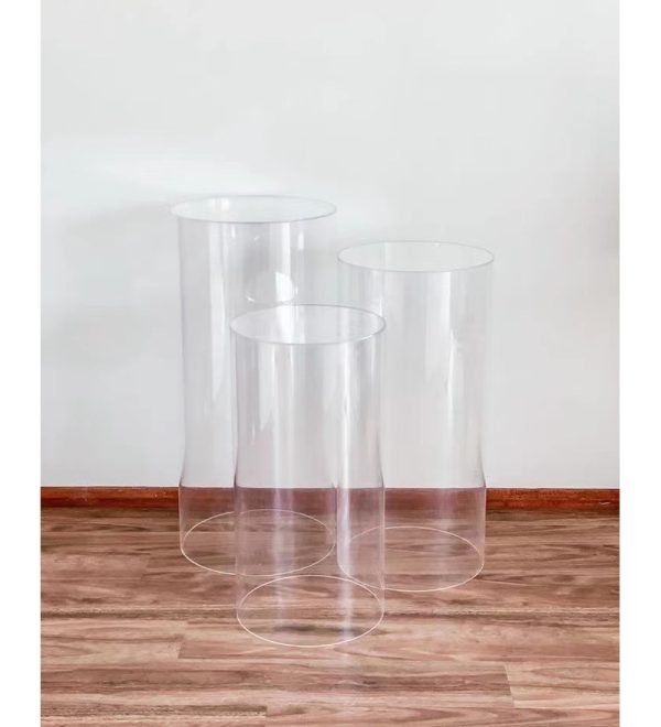 Clear Acrylic Round Pedestal Plinth 12" x 42" - Image 2